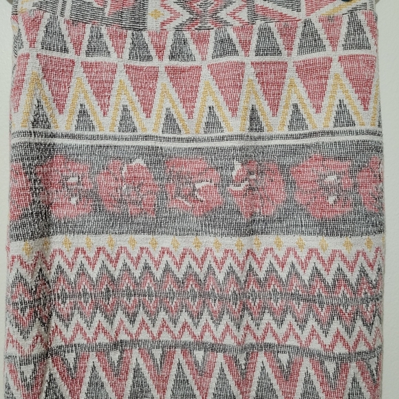 FREE PEOPLE Mendocino Aztec Boho Woven High Waist Slit Pencil Skirt Size Large - Picture 9 of 10